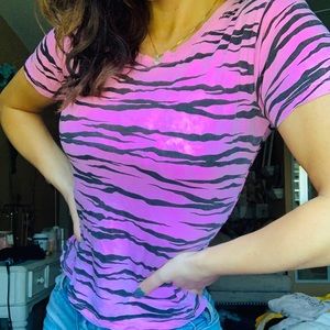 hot pink zebra graphic tee
